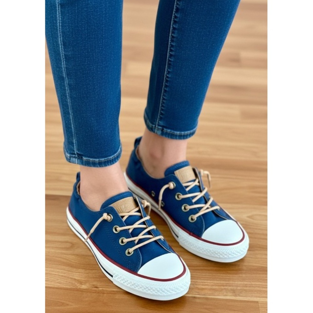 Converse Chuck Taylor All Star Womens 8.5 Shoreline Navy Blue Slip On Sneakers
